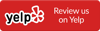 Red button featuring the Yelp logo and text that says "Review us on Yelp" for a bold, eye-catching call to action.